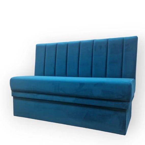 Teal Fabric Velvet Modular Fluted Banquette Fitted Bench Booth Seating Cafe, Kitchen, Bar Kitchen Seating Conservatory Furniture , Home Bar - image 1