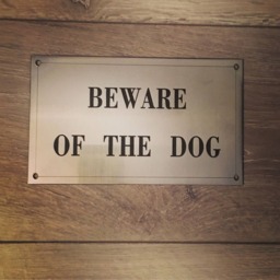Beware Of The Dog Sign, Brushed Stainless Steel Effect, Custom Wording, Beware Dog Gate Sign, Door Window Sign - thumbnail 2