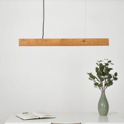 Handmade Oak Led Pendant Lamp Minimalist Beam Chandelier With Wireless Dimming - thumbnail 3
