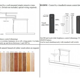 Handmade Oak Led Pendant Lamp Minimalist Beam Chandelier With Wireless Dimming - thumbnail 4