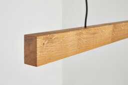 Handcrafted Oak Led Pendant Lamp Minimalist Beam Chandelier With Wireless Dimming