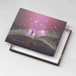 Abstract Book Canvas, Wall Art Picture, Purple Decoration, Abstraction Canvas - thumbnail 3