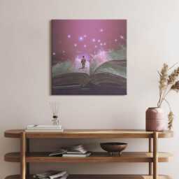 Abstract Book Canvas, Wall Art Picture, Purple Decoration, Abstraction Canvas - thumbnail 2