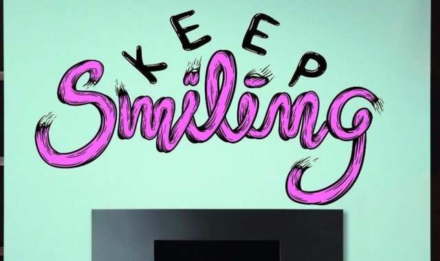 Painteeze Keep Smiling Creative Painting Like Modern Wall Decor, Decal Cfb 32 - image 1