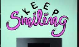 Painteeze Keep Smiling Creative Painting Like Modern Wall Decor, Decal Cfb 32 - thumbnail 1