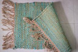 "Handmade Jute-Hemp Rug Multicolor Indian Dhurrie - 1'4"" X 2'3" - thumbnail 1