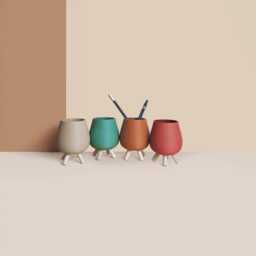 Pencil Pots, Desk Organizer Made With Recycled Wood, Idea For Office Accessories, Storage & Decoration, Scandinavian Design, Gift Home - thumbnail 3