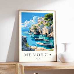 Menorca Travel Poster Spain Coastal Art Print - thumbnail 1