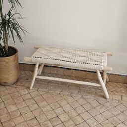 Moroccan Bench With Beige Cord - thumbnail 2
