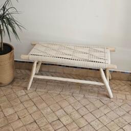 Moroccan Bench With Beige Cord - thumbnail 3