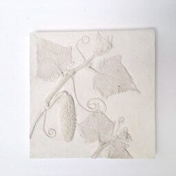 Tile Cucumber Cast. Botanical Decorative Unique Plaster Wall Art Fram?? Wood Concrete Impression Pressed Eco Friendly - thumbnail 2