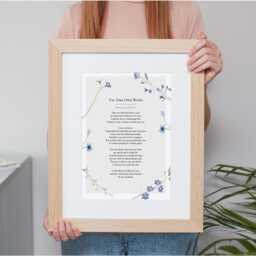 Use Your Own Words Custom Made Floral Abstract Poem Print Personalised Anniversary Gift Framing Wall Decor Handmade Wedding - thumbnail 4