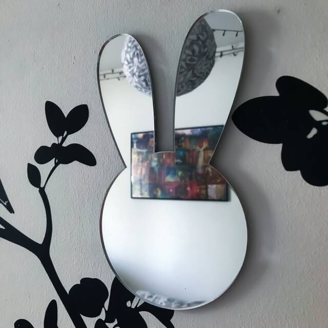Bunny Mirror Shatterproof Acrylic Rabbit Wall Decor - image 1