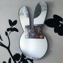 Bunny Mirror Shatterproof Acrylic Rabbit Wall Decor - thumbnail 1