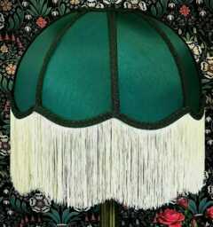Handmade Forest Green Dome Lampshade Cream Fringe, Traditional British Style - thumbnail 1