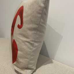 Red Gonk Cushion, Christmas Linen Look Pillow, With Zip Fastening - thumbnail 2