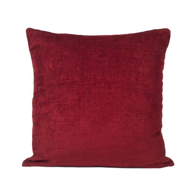 Bright Burgundy Throw Pillow Cover, Decorative Cushion Covers, Velour Blend With Soft Sparkles Pillowcase, Farmhouse Boho Rustic Pillows - image 1