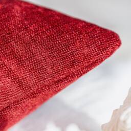 Bright Burgundy Throw Pillow Cover, Decorative Cushion Covers, Velour Blend With Soft Sparkles Pillowcase, Farmhouse Boho Rustic Pillows - thumbnail 4
