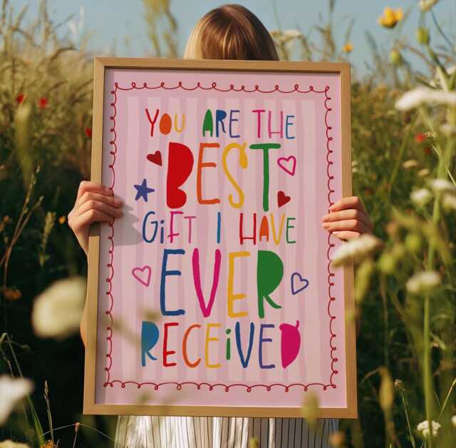 Girls Bedroom Print, Colourful Rainbow Wall Art, Decor, Nursery Prints, Playroom, Toddler, Affirmation - image 1
