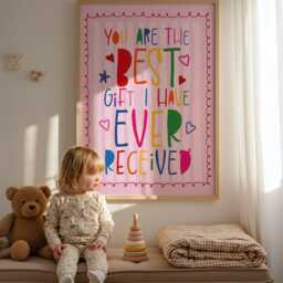 Girls Bedroom Print, Colourful Rainbow Wall Art, Decor, Nursery Prints, Playroom, Toddler, Affirmation - thumbnail 3
