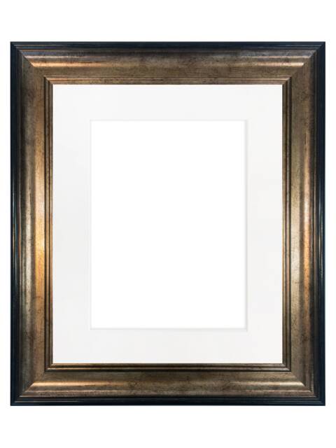 Scandi Black & Gold Picture Frame With White Mount - image 1