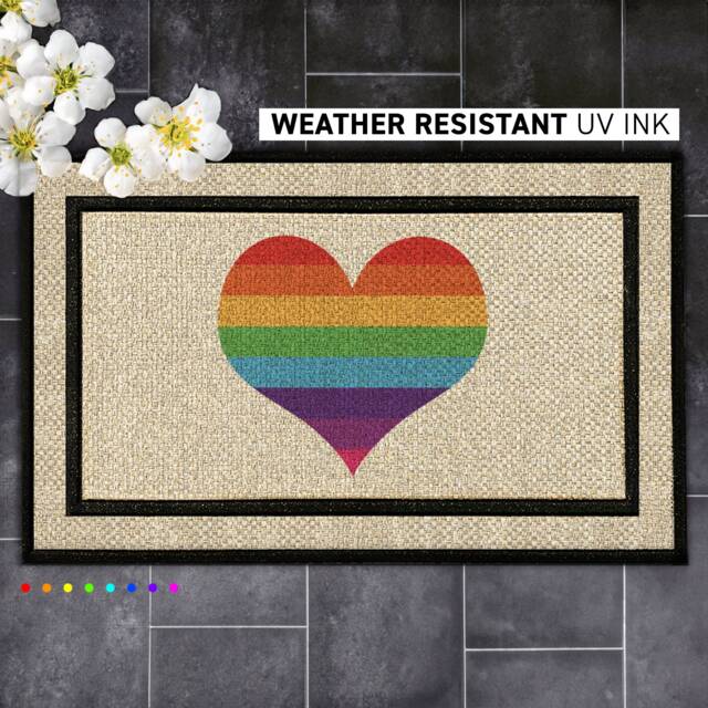 Love Heart Doormat - Pride Month Welcome Mat Lgbtqi Gifts Happy Custom - image 1