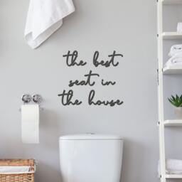Bathroom Wall Art Best Seat in The House Acrylic & Oak Wood Sign, Matte Finish - 2 Sizes, 3D Effect, Home Decor - thumbnail 2