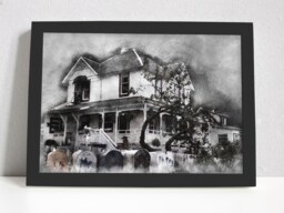 The Goonies House Pencil Sketch Art Poster Print - Wall - thumbnail 1