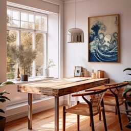 Japanese Octopus Wave Poster, Ukiyo-E Style Wall Art, Blue Sea Print, Katsushika-Inspired Ocean Design, Traditional Decor - thumbnail 2