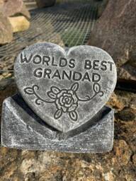 stone Garden Worlds Best Grandad Heart Memorial Plaque Concrete Ornament - thumbnail 1