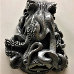 Kraken Octopus Wall Mounted Bottle Opener, Nautical Bar Decor, Sea Monster Barware - thumbnail 2