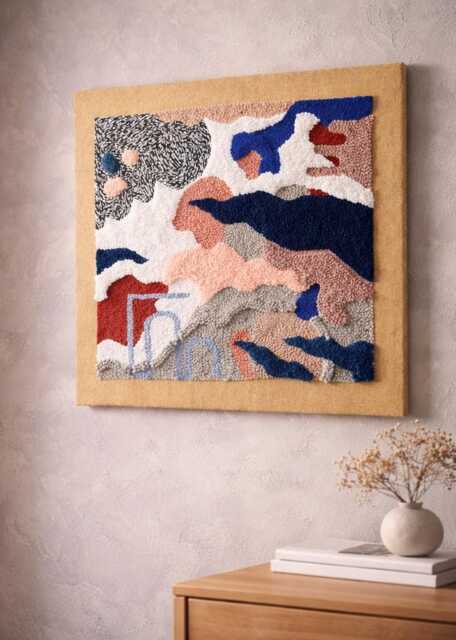 Terracotta Tide - Textured Textile Wall Art Dimensional Abstract Fiber Modern Coastal Decor - image 1