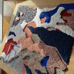 Terracotta Tide - Textured Textile Wall Art Dimensional Abstract Fiber Modern Coastal Decor - thumbnail 3