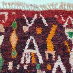 Authentic Handmade Moroccan Rug - Burgundy Abstract Geometric Berber Carpet Dark Boho Wool Area - thumbnail 4