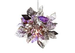Pendant Lighting, Island Lighting With Purple, Gray & Clear Flowers Leaves