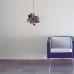 Pendant Lighting, Island Lighting With Purple, Gray & Clear Flowers Leaves - thumbnail 2