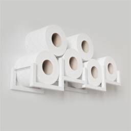 Wall Mount Toilet Paper Holder, Wood Tp Floating Storage Shelf For Multiple Rolls Tissue, Hanging Wooden Restroom Loo Roll Rack Brick
