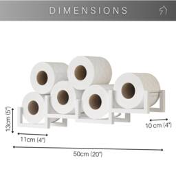 Wall Mount Toilet Paper Holder, Wood Tp Floating Storage Shelf For Multiple Rolls Tissue, Hanging Wooden Restroom Loo Roll Rack Brick - thumbnail 3