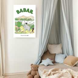 Babar The Elephant Nursery Wall Art, Retro Kids Decor Quote, Art Genre Neutral, Baby Illustration Print, Print - thumbnail 3