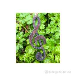 Music Clef Rusty Metal Christmas Tree Decoration Ornament Gift Rustic Wall Art Decor Presents For Musicians Stocking Filler Small - 10cm - thumbnail 3