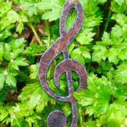 Rustic Metal Music Clef Ornament Rusty Wall Art Decoration - 10cm - thumbnail 3