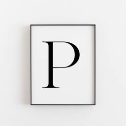 Letter P Wall Decor, Print, Poster, Art, Sign, Real Foil, Nursery Initial - thumbnail 1