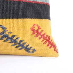 16x24 Kilim Lumbar Pillow Cover Turkish Wool Cushion - thumbnail 2