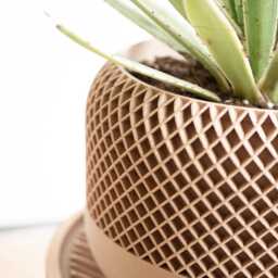 "Large Indoor Planter 8"" 10"" Beige Sand Color - Floor ""Apple" - thumbnail 2