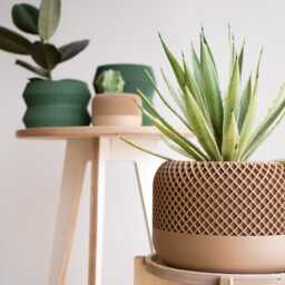 "Large Indoor Planter 8"" 10"" Beige Sand Color - Floor ""Apple" - thumbnail 3