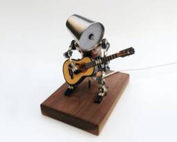 Guitar Lamp-Guitar Player Table Lamp-steampunk Robot Desk Lamp-Music Lamp-Gifts For Guitar Lovers-Gift Music Guitarist - thumbnail 1