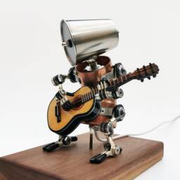 Guitar Lamp-Guitar Player Table Lamp-steampunk Robot Desk Lamp-Music Lamp-Gifts For Guitar Lovers-Gift Music Guitarist - thumbnail 3