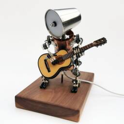 Guitar Lamp-Guitar Player Table Lamp-steampunk Robot Desk Lamp-Music Lamp-Gifts For Guitar Lovers-Gift Music Guitarist - thumbnail 2