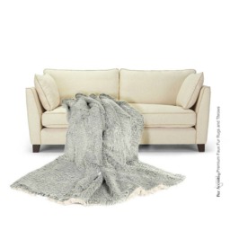 Gray Wavy Sheepskin Faux Fur Throw Blanket - Minky Lining, Handmade Usa