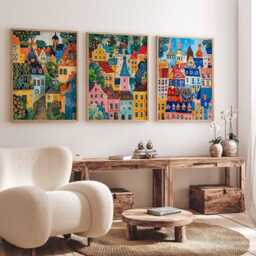 Set Of 3 Riga Latvia Travel Posters, Baltic Wall Art Prints, Print, Latvian Cityscape Decor, Minimalist Poster - thumbnail 2
